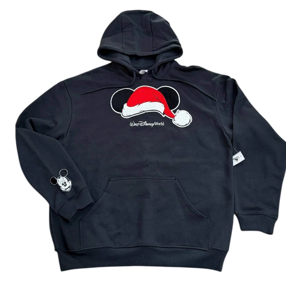 Disney Men's Black and Red Hoodie Sweater
